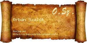 Orbán Szalók névjegykártya
